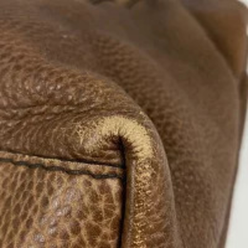 Gucci Brown Woven ssima 2way Bag Leather Tote Bamboo Brown